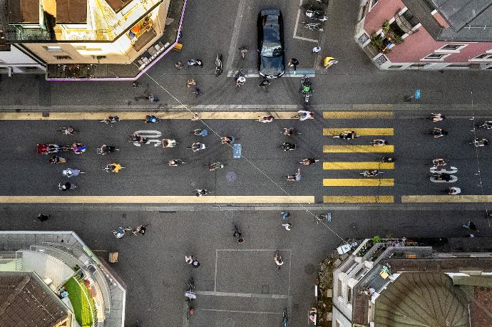 a high angle view of a road